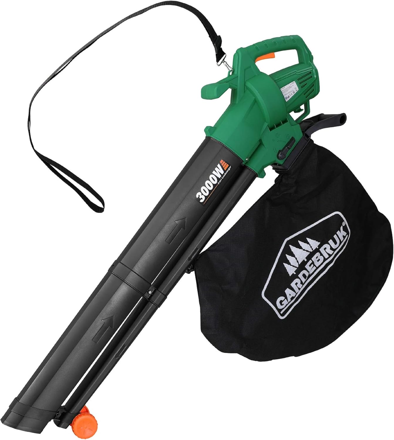Broyeur De Feuilles électrique,Broyeur De Compost 8 000 TR/Min Pour Un Rapport De Réduction 18:1,Jusqu'à 55 Gallons Par Minute,Broyeur De Déchets De Jardin Powercord×20m